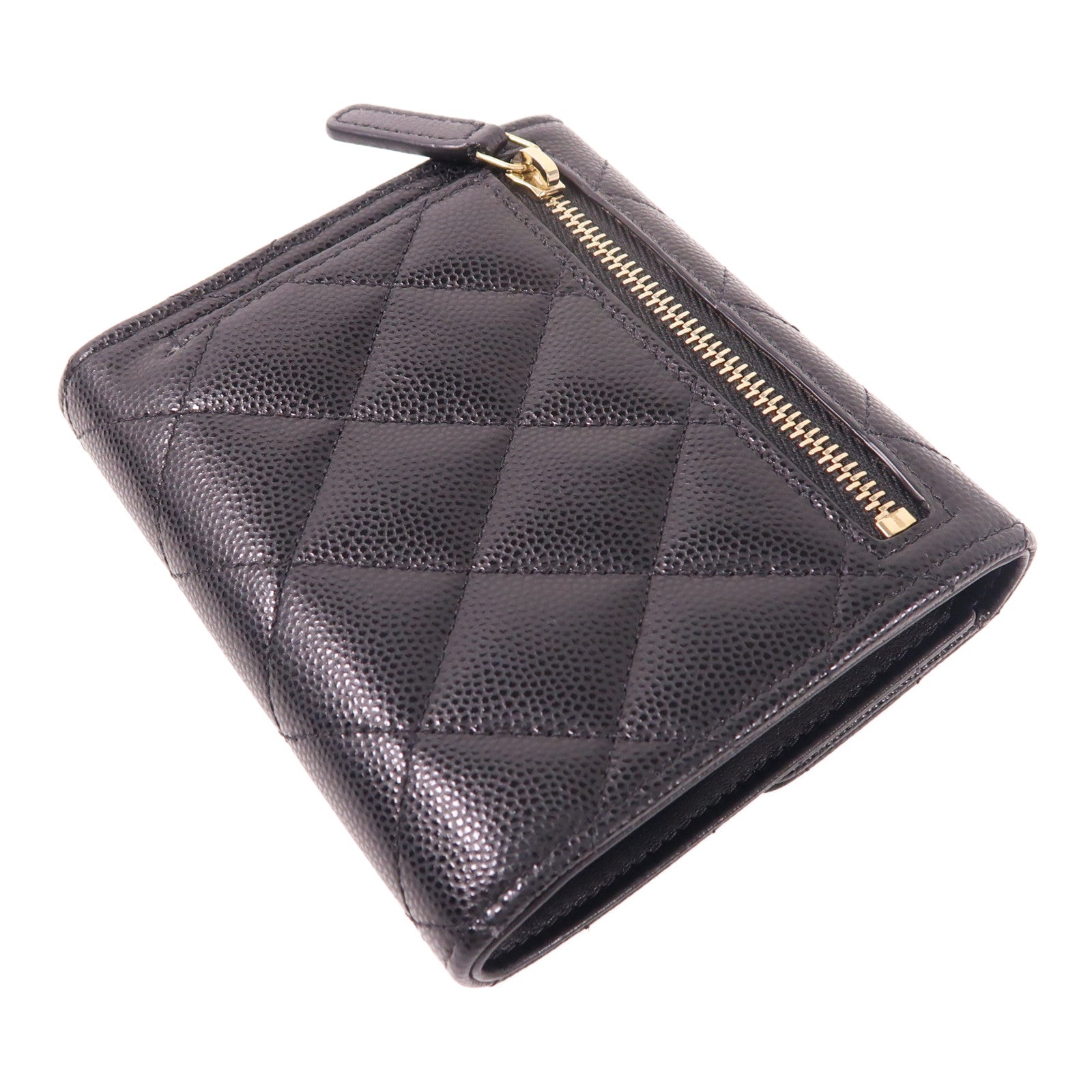 CHANEL 牛皮皮革Wallet金扣錢包