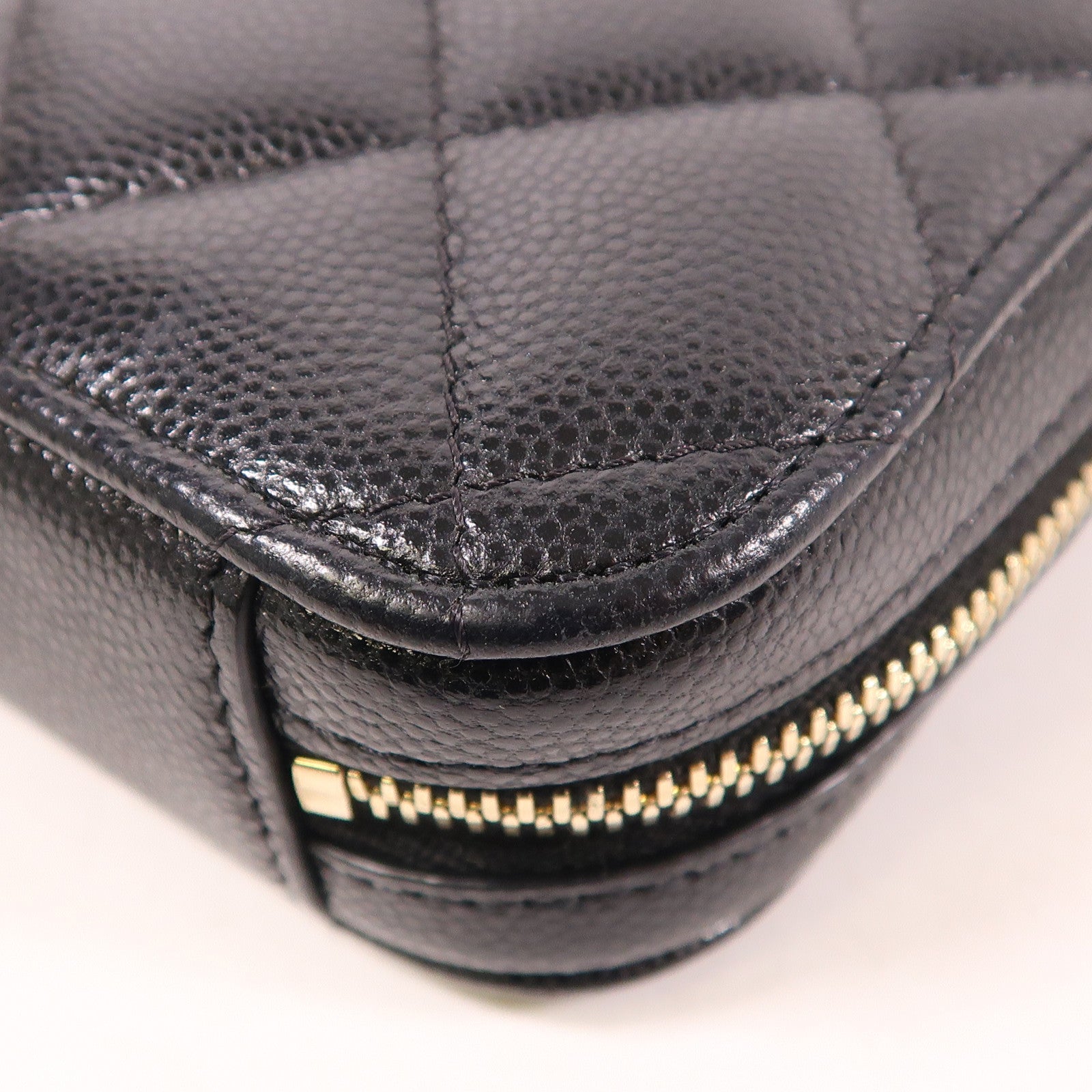 CHANEL CC GHW Phone Bag Chain Shoulder Bag Calfskin Leather Black