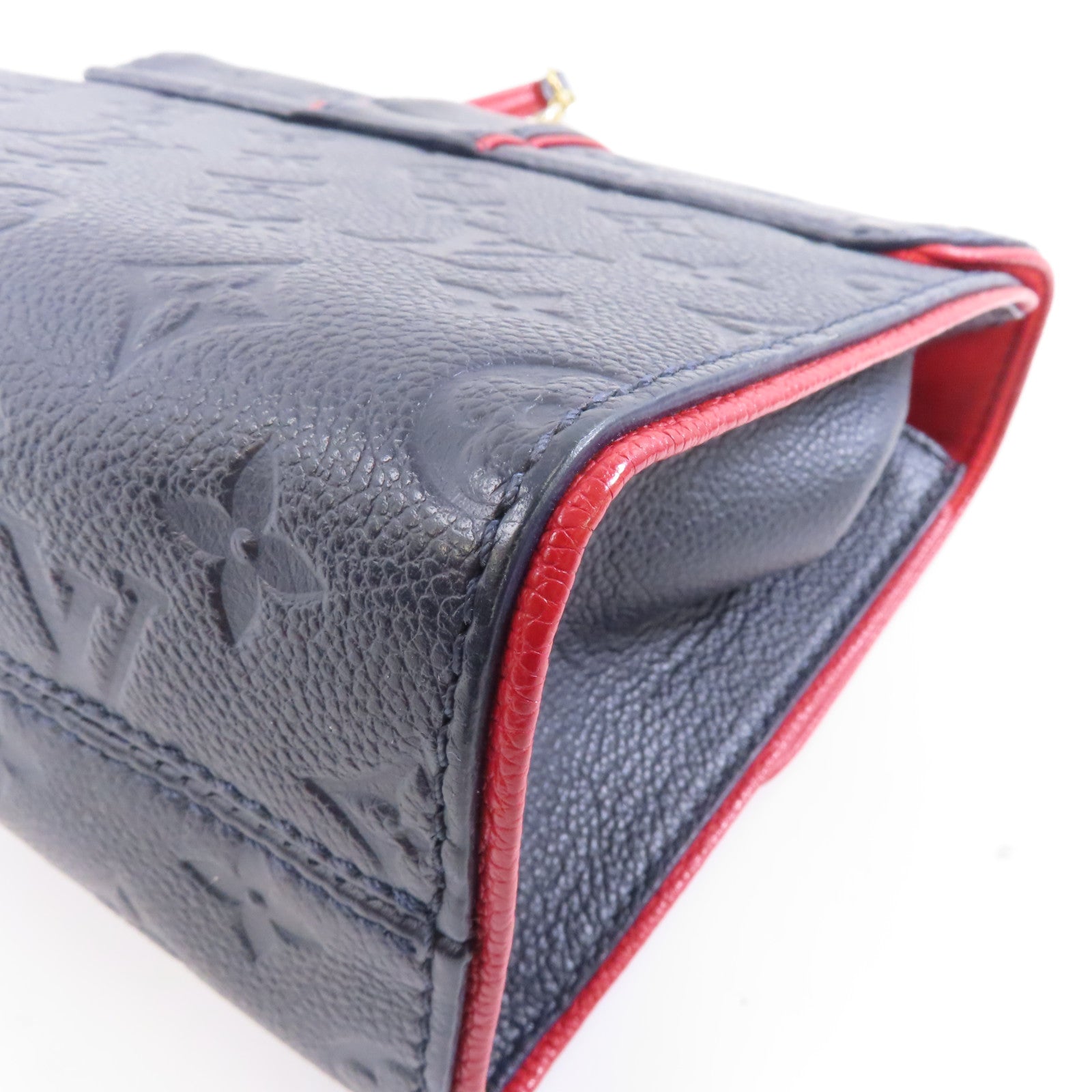LOUIS VUITTON Monogram Empreinte Saint Sulpice金扣鏈帶肩背袋深藍色
