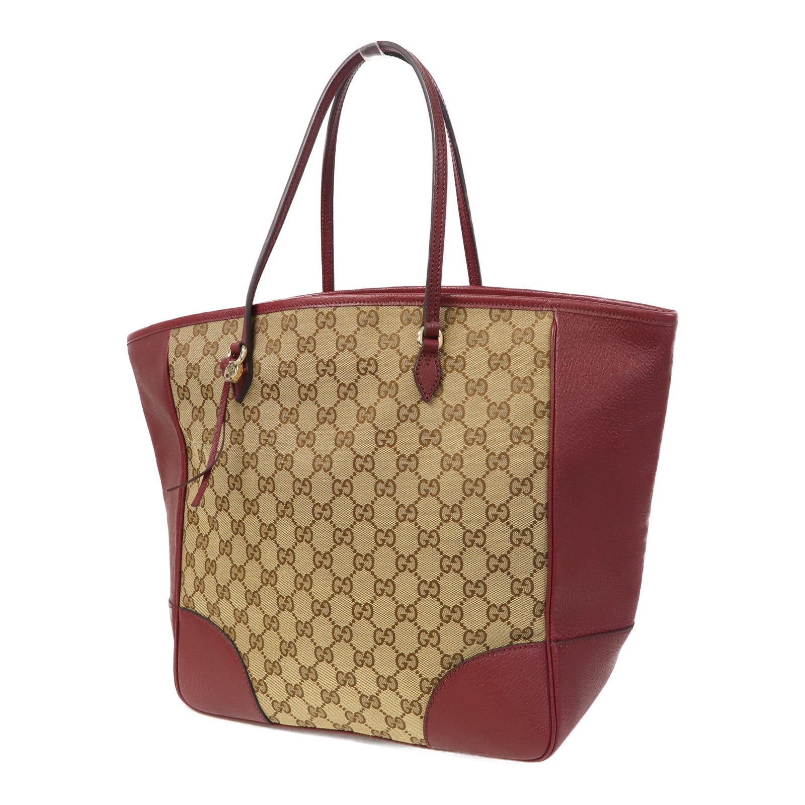 GUCCI 【激減優惠】帆布Tote Bag金扣手挽袋啡色/紅色