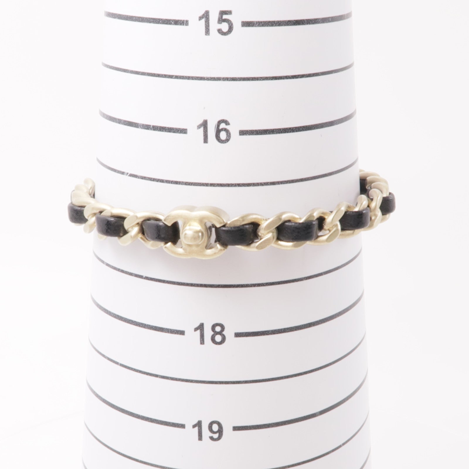 CHANEL 皮革/金屬Bracelets 3in1手鐲