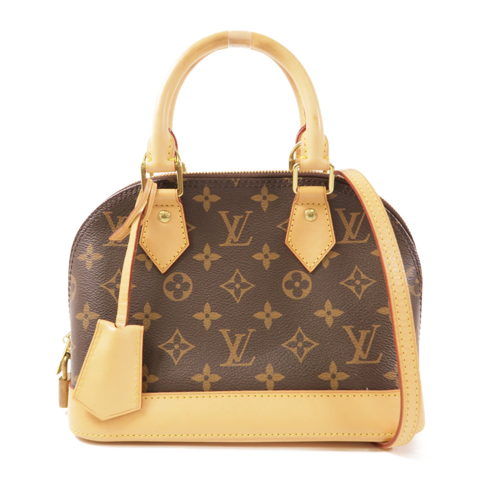 LOUIS VUITTON Monogram Alma BB金扣手挽肩背兩用袋棕色