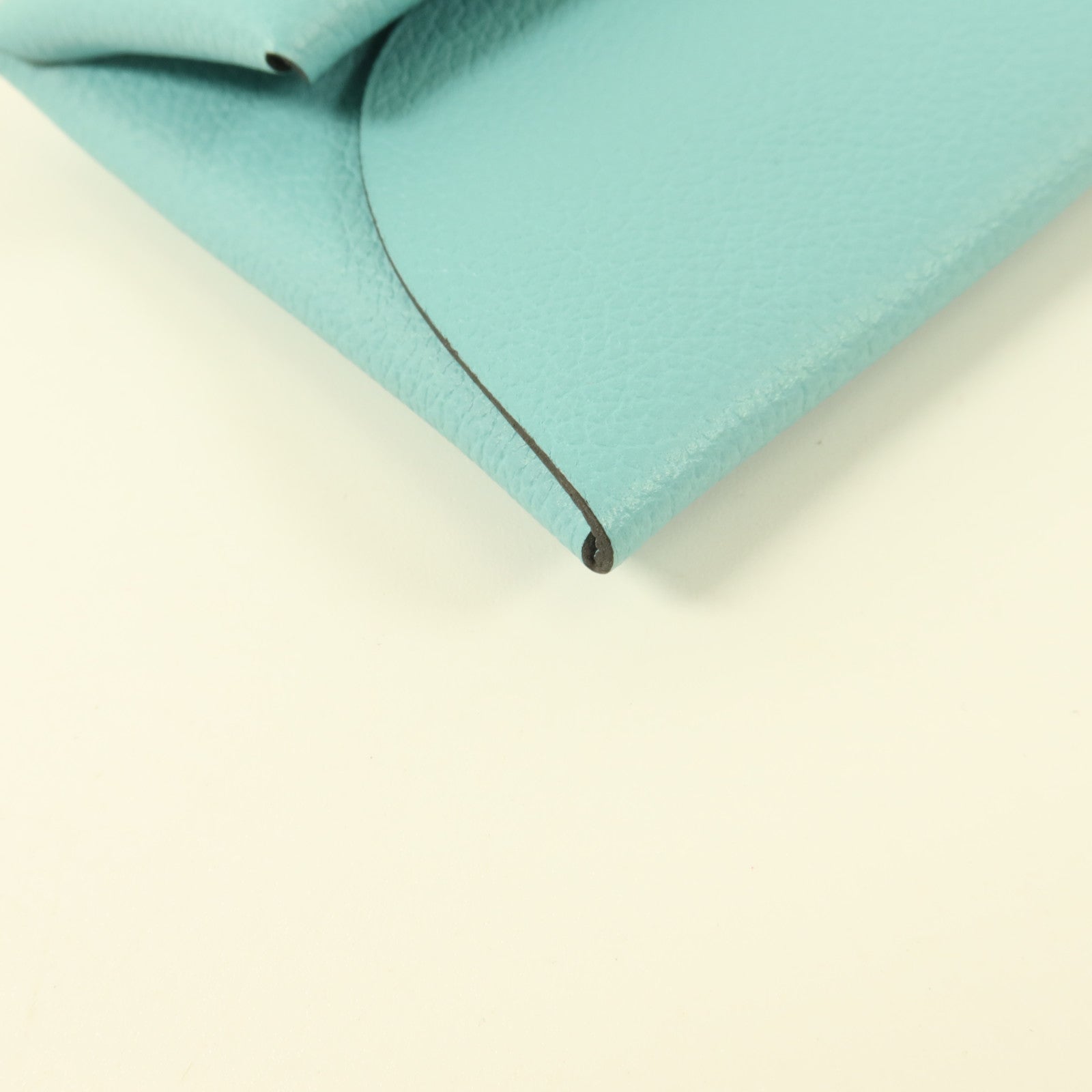 HERMES Evercolor皮革Bastia Change Purse零錢包Bleu Atoll