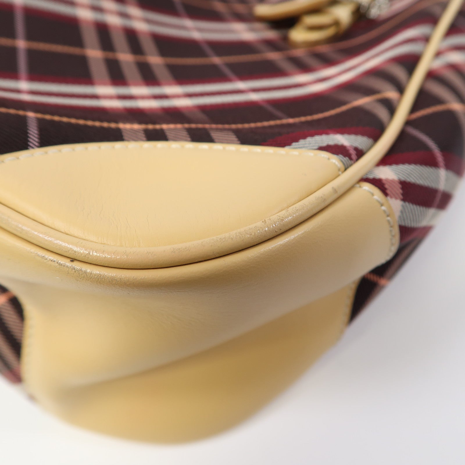 BURBERRY BLUE LABEL 帆布Shoulder Bag銀扣肩背袋紅色/啡色