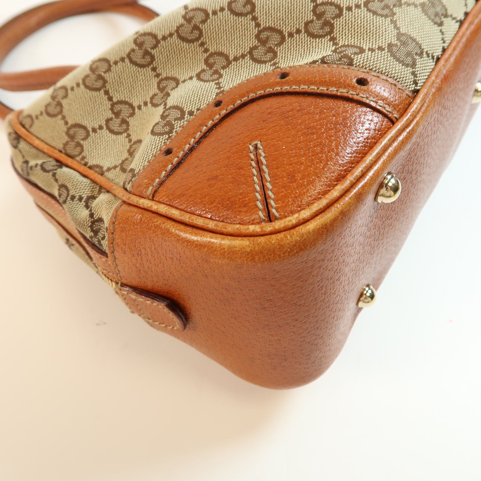 GUCCI 帆布Shoulder Bag金扣鏈帶肩背袋