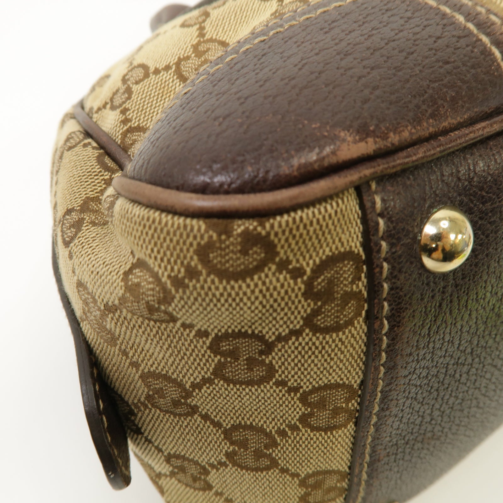 GUCCI 帆布Shoulder Bag金扣肩背袋啡色
