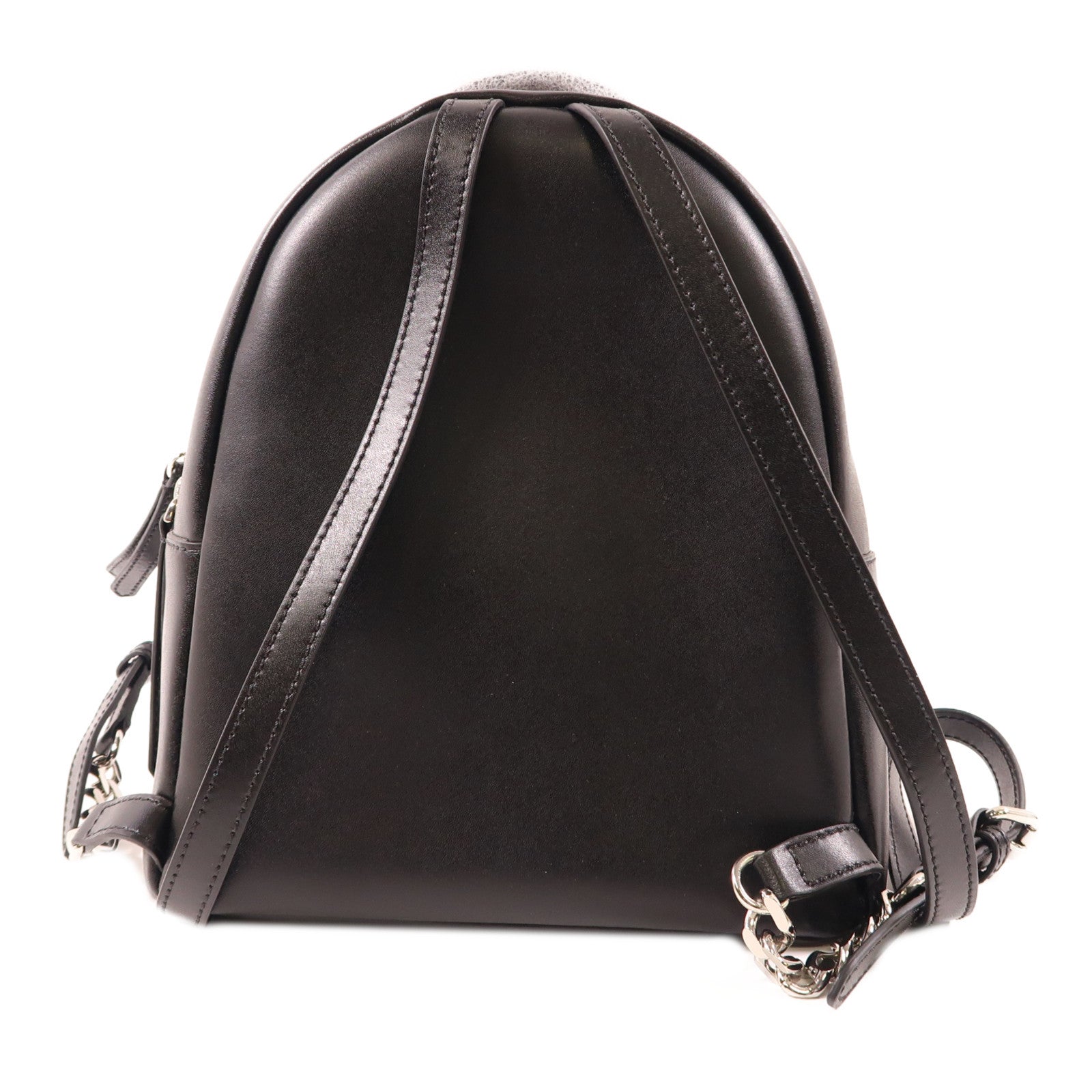 FENDI 牛皮皮革Backpack銀扣背包黑色