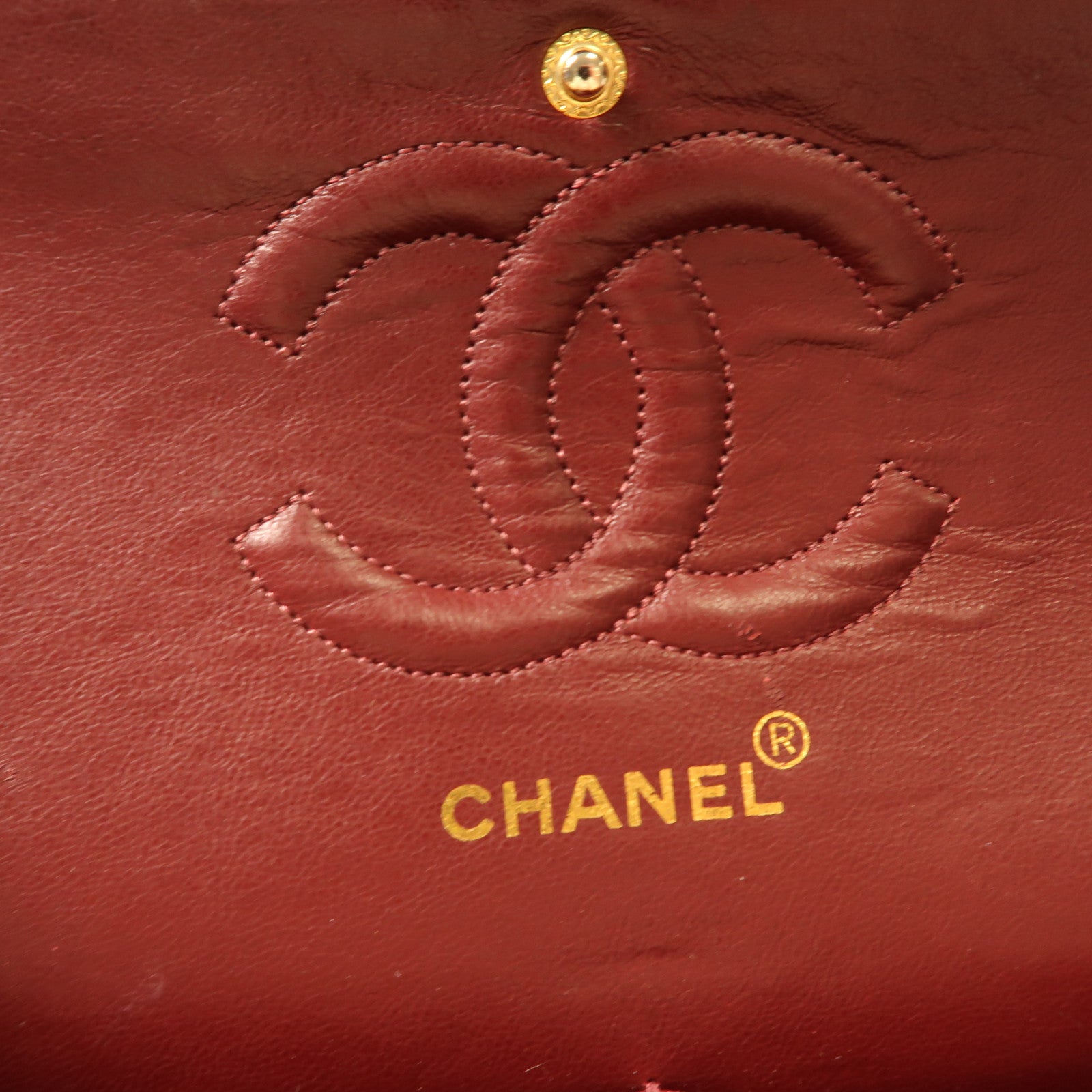 CHANEL 牛皮皮革Chain Shoulder金扣鏈帶肩背袋黑色