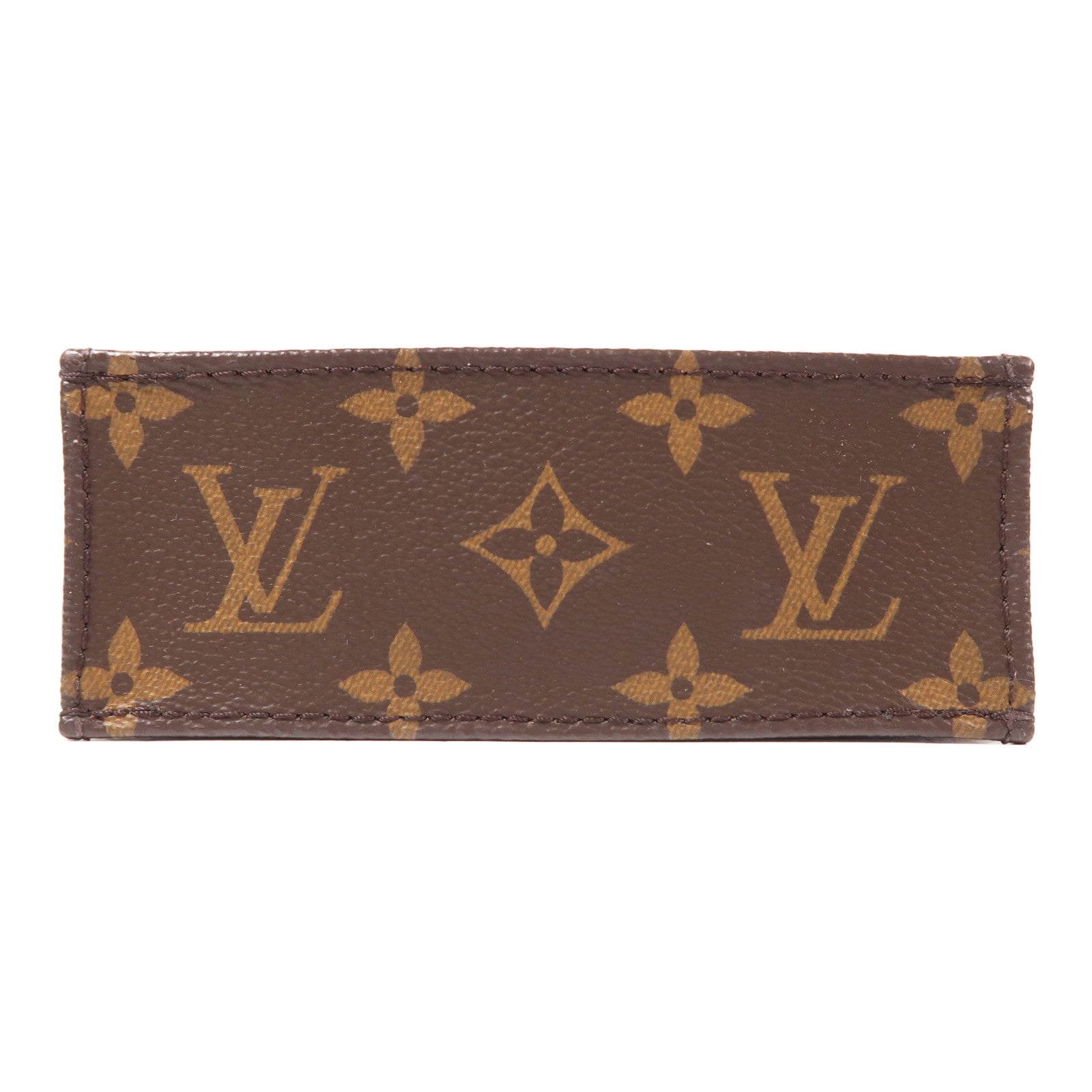 LOUIS VUITTON Monogram Petit Sac Plat金扣手挽肩背兩用袋棕色