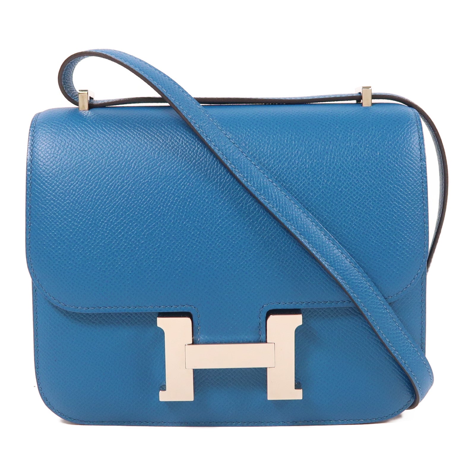 HERMES Epsom皮革Constance Mini銀扣肩背袋