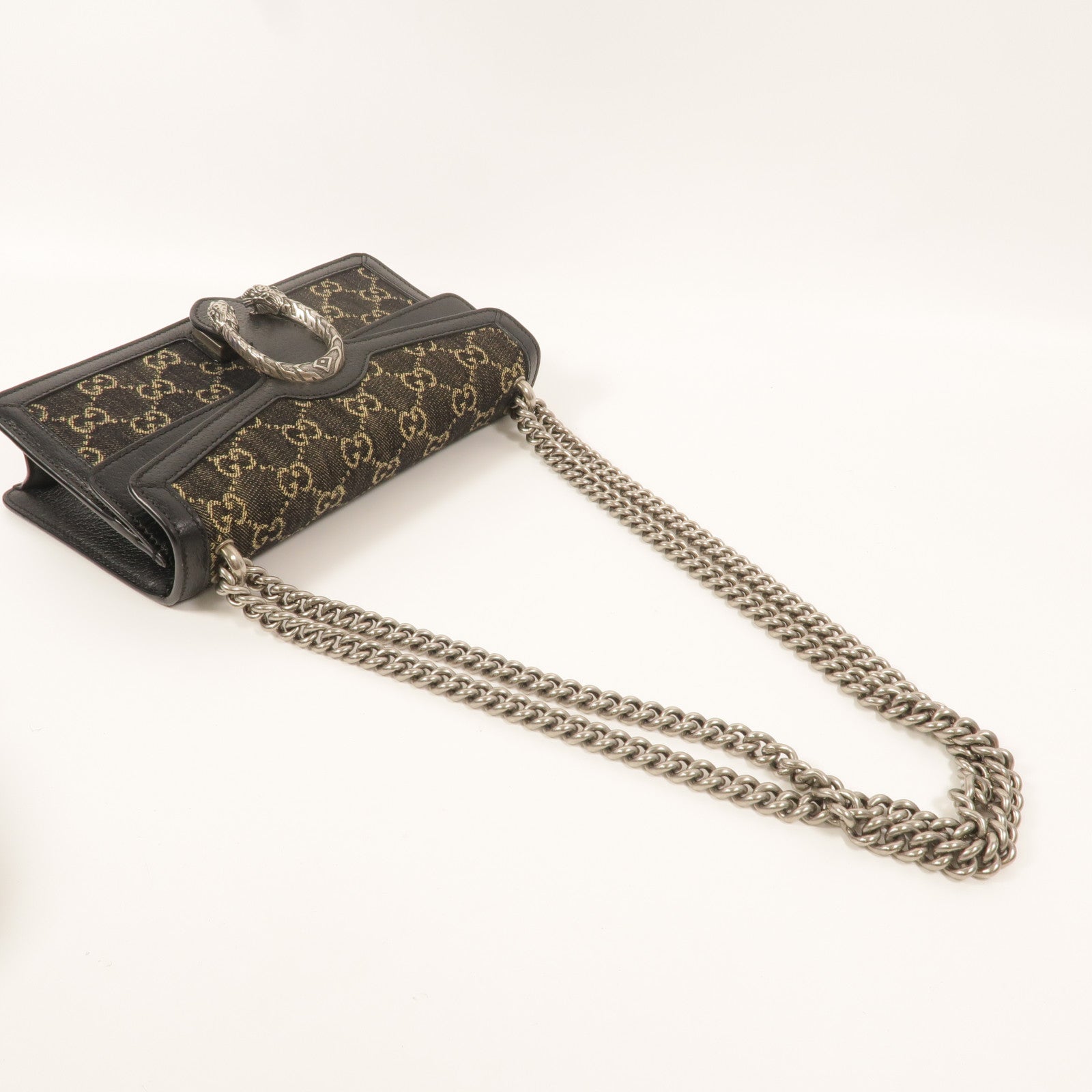 GUCCI 牛仔布Dionysus Medium鏈帶肩背袋