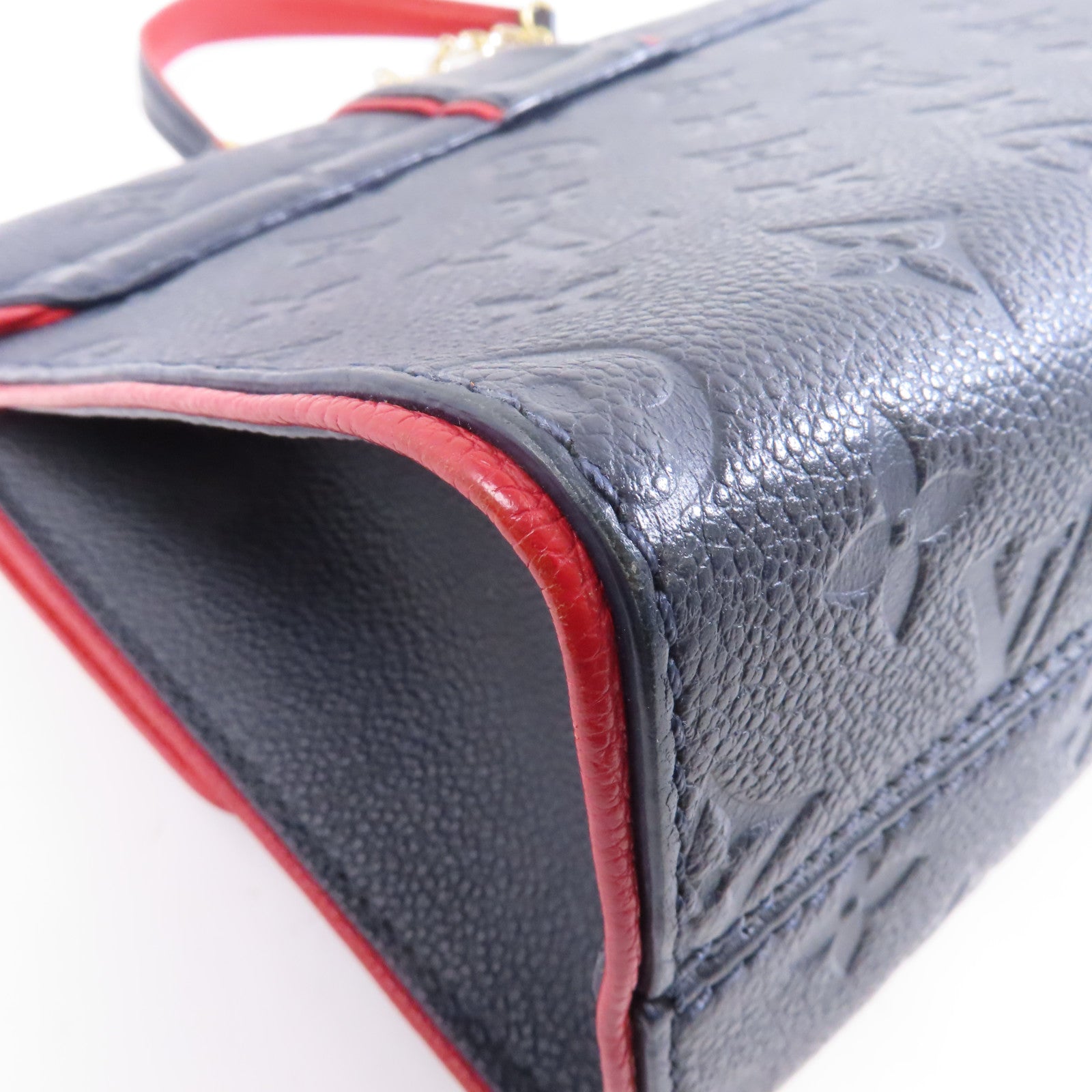 LOUIS VUITTON Monogram Empreinte Saint Sulpice金扣鏈帶肩背袋深藍色
