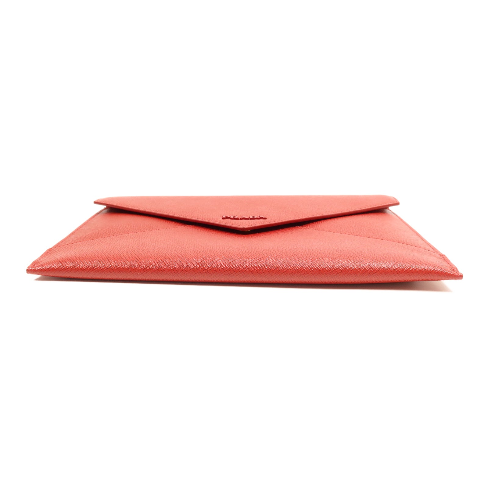 PRADA 【激減優惠】牛皮皮革Envelope Clutch Bag金扣手拿包