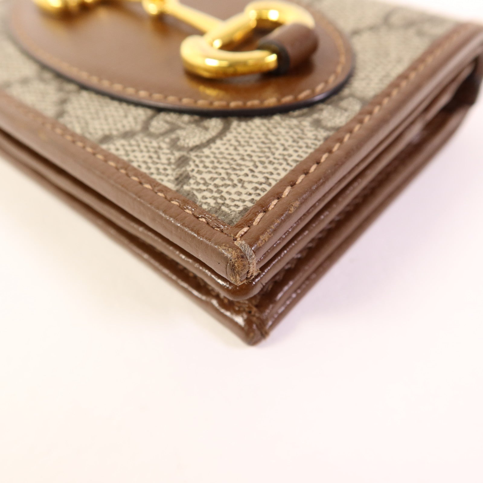GUCCI 塗層帆布Horsebit 1955 Bifold Wallet金扣錢包