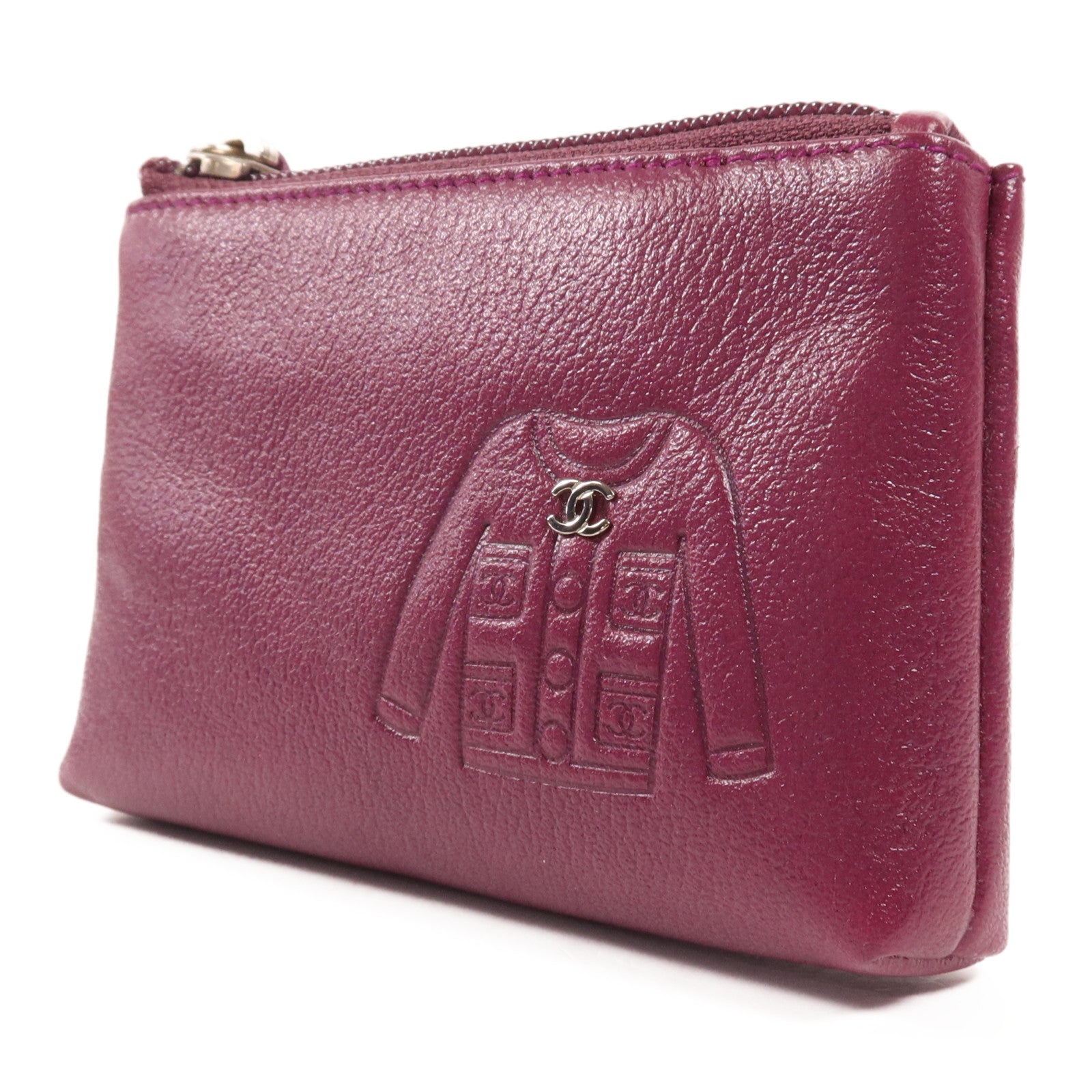 CHANEL 【萬聖節商品】皮革Coin Case銀扣零錢包