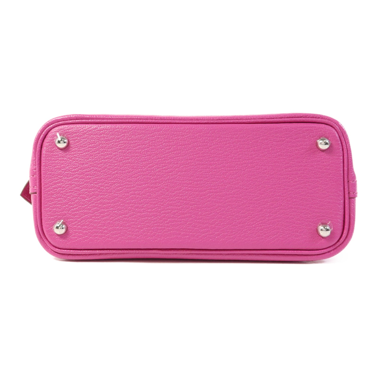 HERMES Chevre Mysore皮革Mini Bolide 1923銀扣手挽肩背兩用袋Rose Purple