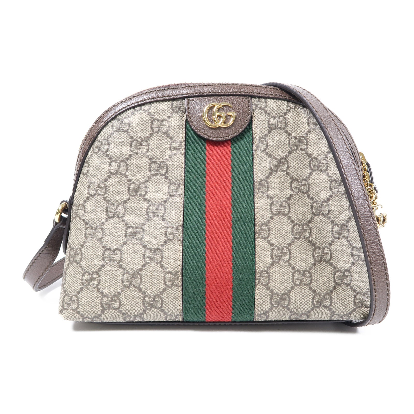 GUCCI 塗層帆布Ophidia GG金扣肩背袋啡色