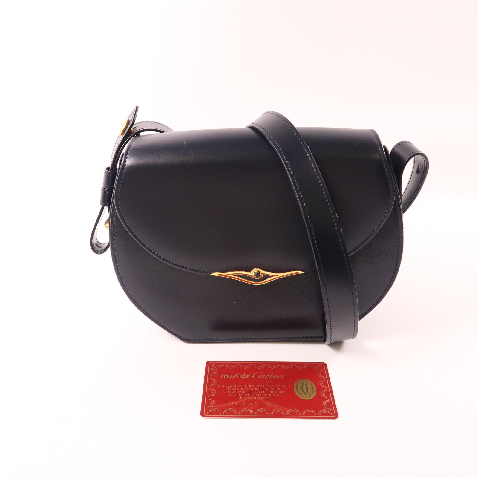 CARTIER 牛皮皮革Shoulder Bag金扣肩背袋黑色