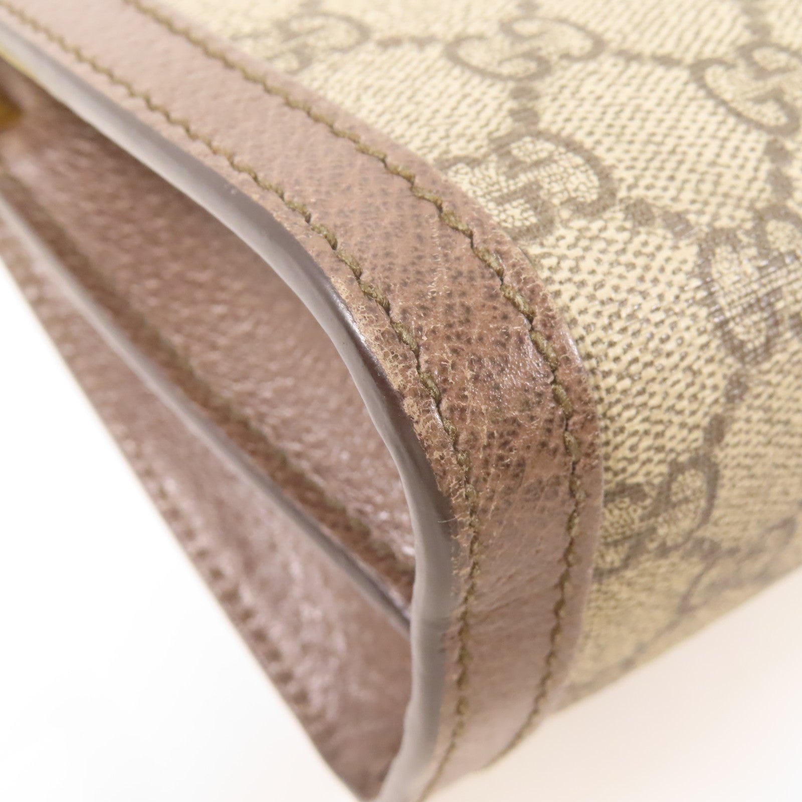 GUCCI 塗層帆布Ophidia Small Shoulder Bag金扣鏈帶肩背袋啡色