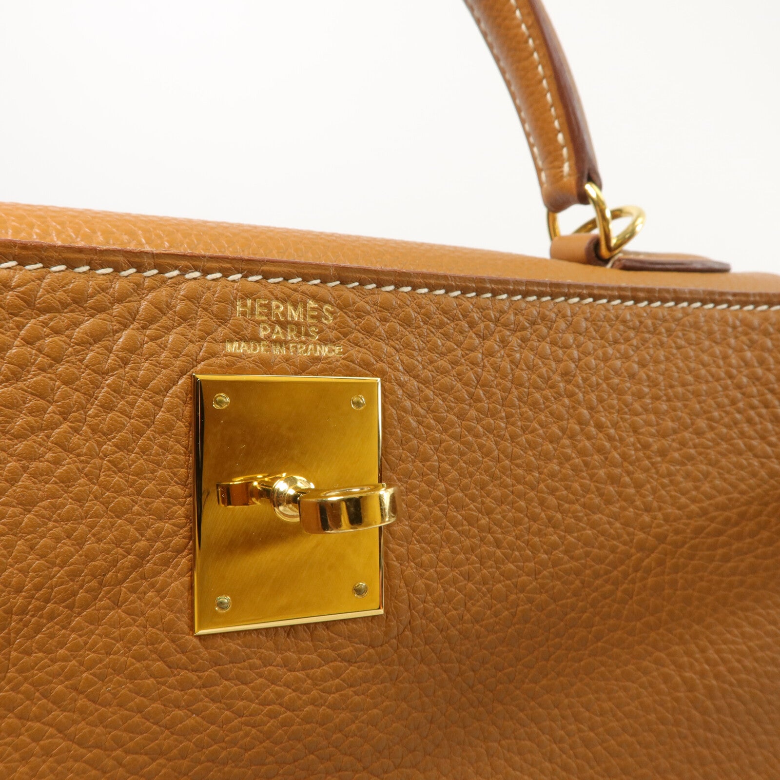 HERMES Togo皮革Kelly 32手挽肩背兩用袋Gold