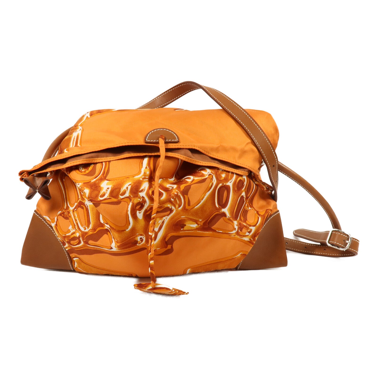 HERMES 絲質Silky City PM肩背袋Orange