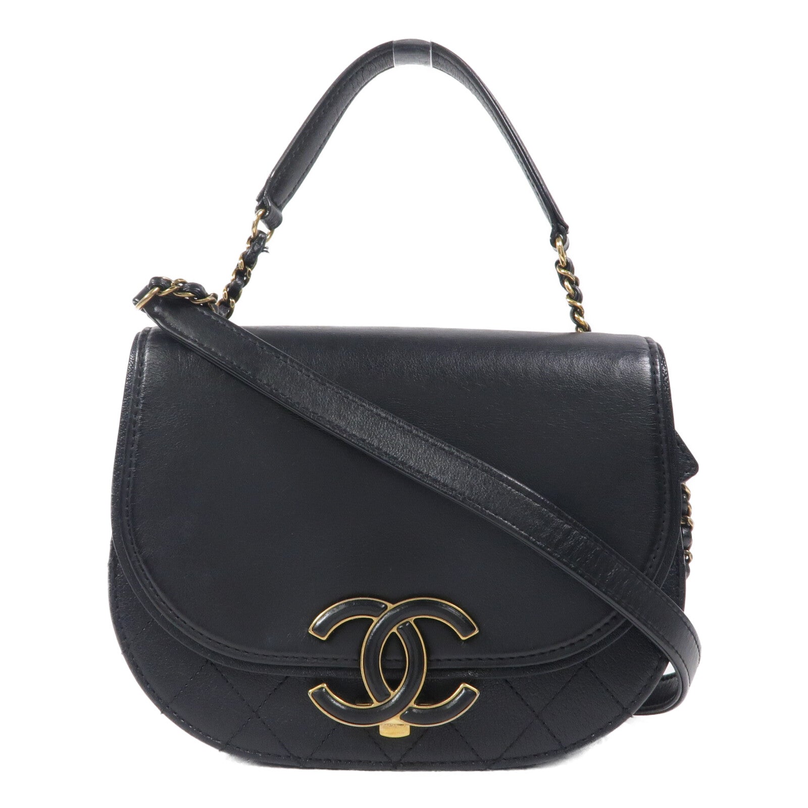 CHANEL 山羊皮皮革Small CoCo Curve Flap Bag鏈帶手挽肩背兩用袋
