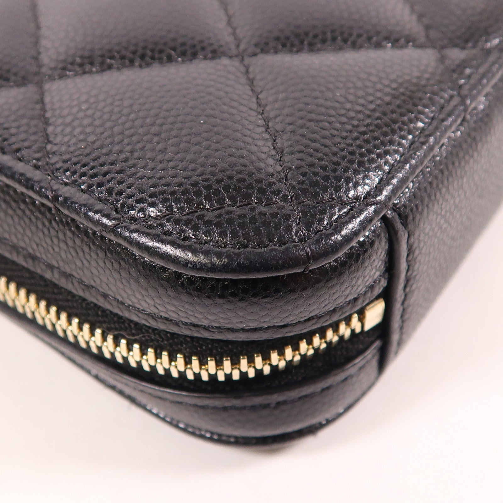 CHANEL CC GHW Phone Bag Chain Shoulder Bag Calfskin Leather Black