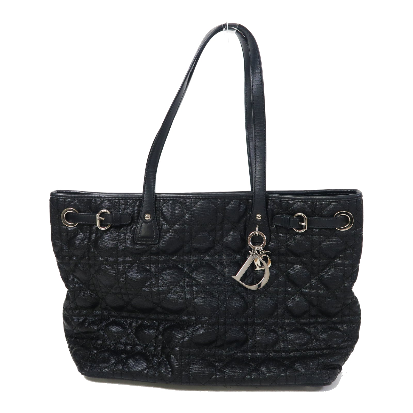 Dior 尼龍Cannage Tote Bag銀扣手挽袋黑色
