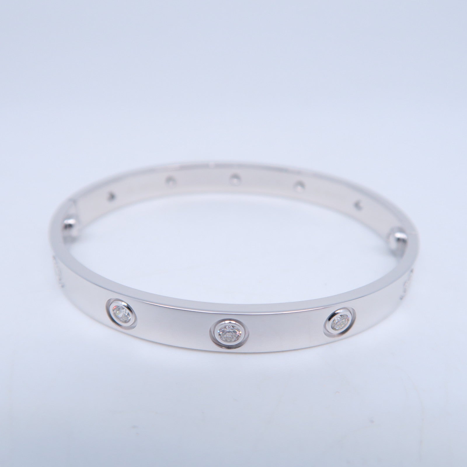 CARTIER 【激減優惠】18K白金Love Bracelet 10 Diamonds手鐲Cartier#16/US#15cm
