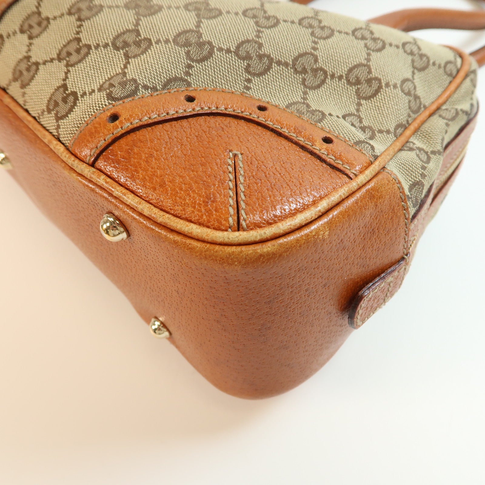 GUCCI 帆布Shoulder Bag金扣鏈帶肩背袋