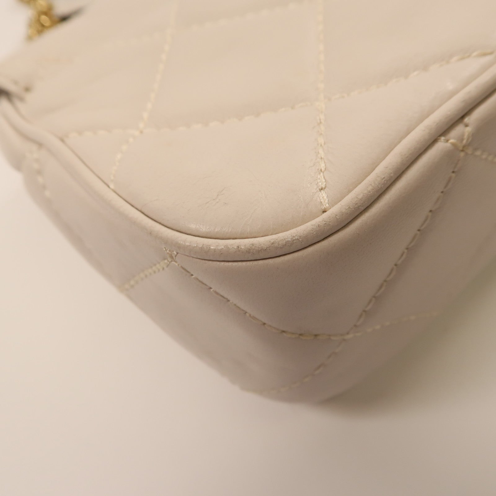 Michael Kors 牛皮皮革Chain Shoulder Bag金扣鏈帶肩背袋白色