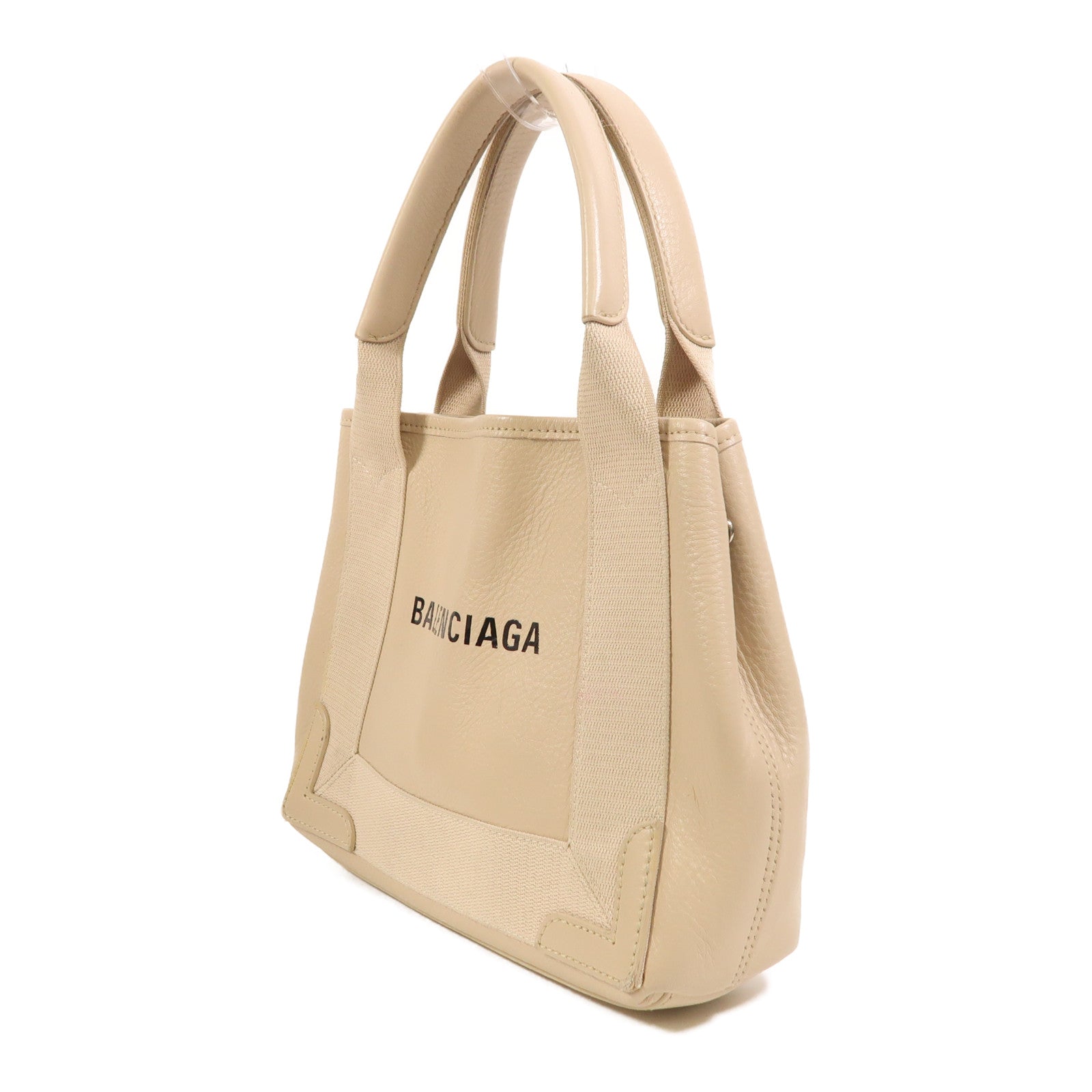 BALENCIAGA 【激減優惠】牛皮皮革Navy Cabas XS銀扣手挽袋