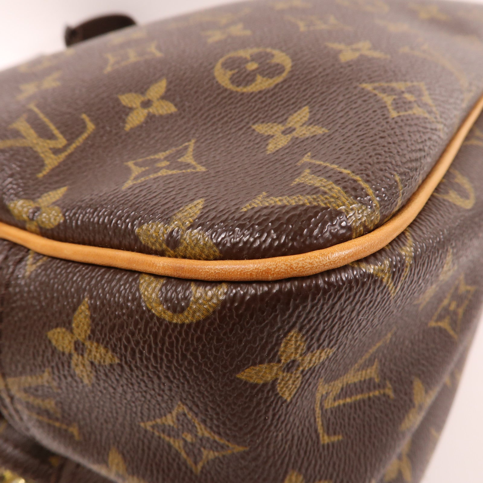 LOUIS VUITTON Monogram Reporter PM金扣肩背袋棕色