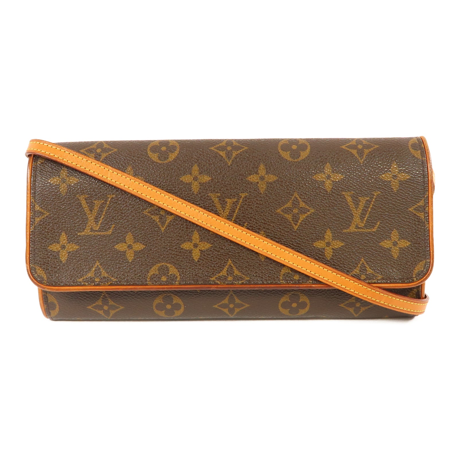 LOUIS VUITTON 【激減優惠】Monogram Pochette Twin GM金扣肩背袋啡色