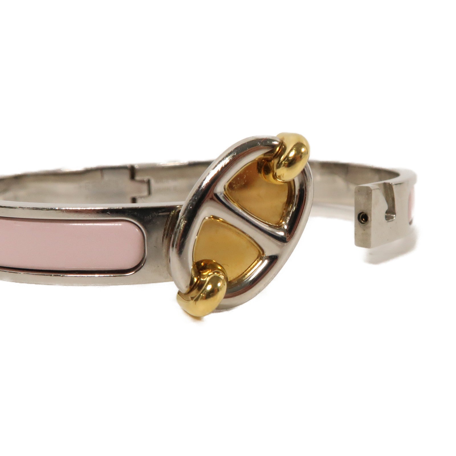 HERMES 琺瑯/金屬Mini Clic Chaine d'Ancre Bracelet手鐲粉紅色