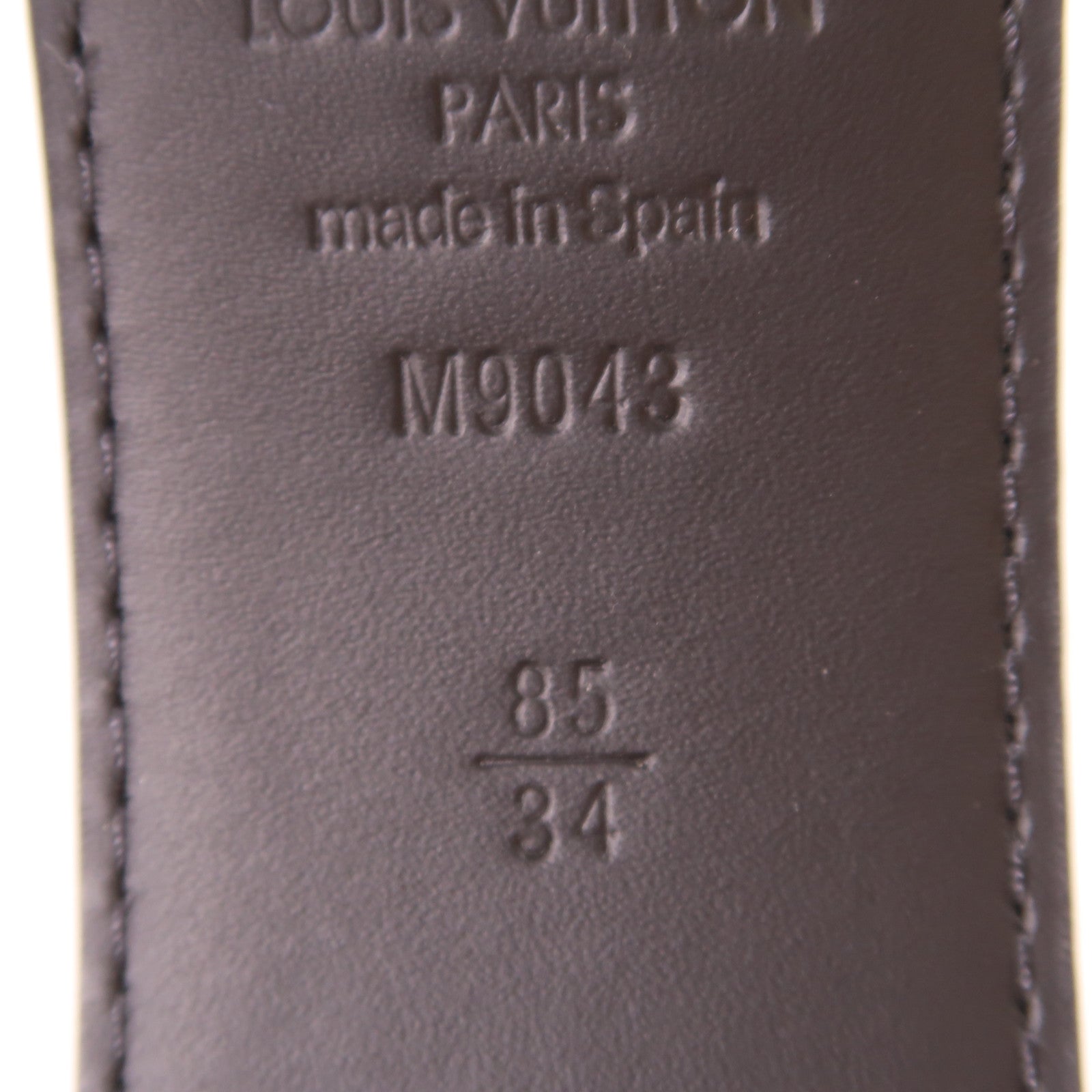 LOUIS VUITTON Monogram Eclipse Initiales Belt銀扣腰帶