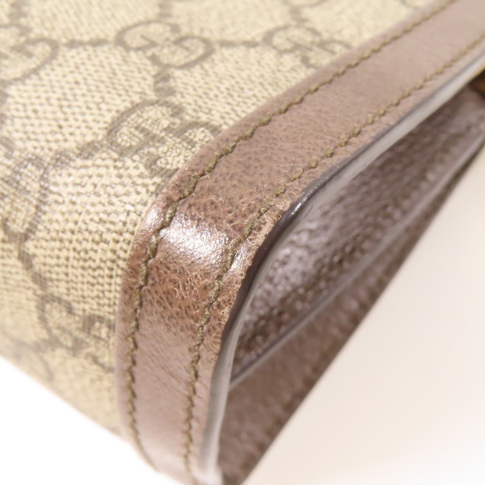 GUCCI 塗層帆布Ophidia Small Shoulder Bag金扣鏈帶肩背袋啡色