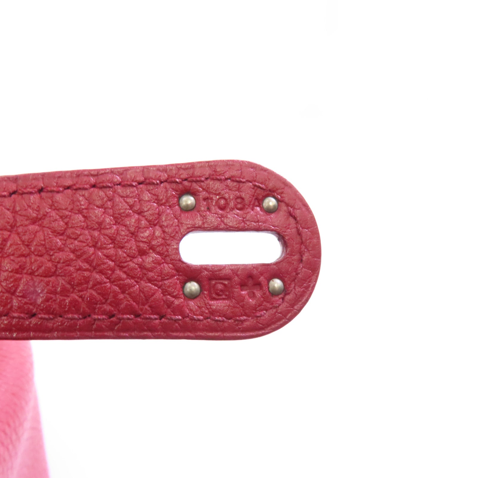 HERMES Clemence皮革Lindy 30銀扣手挽肩背兩用袋紅色/Rouge casaque