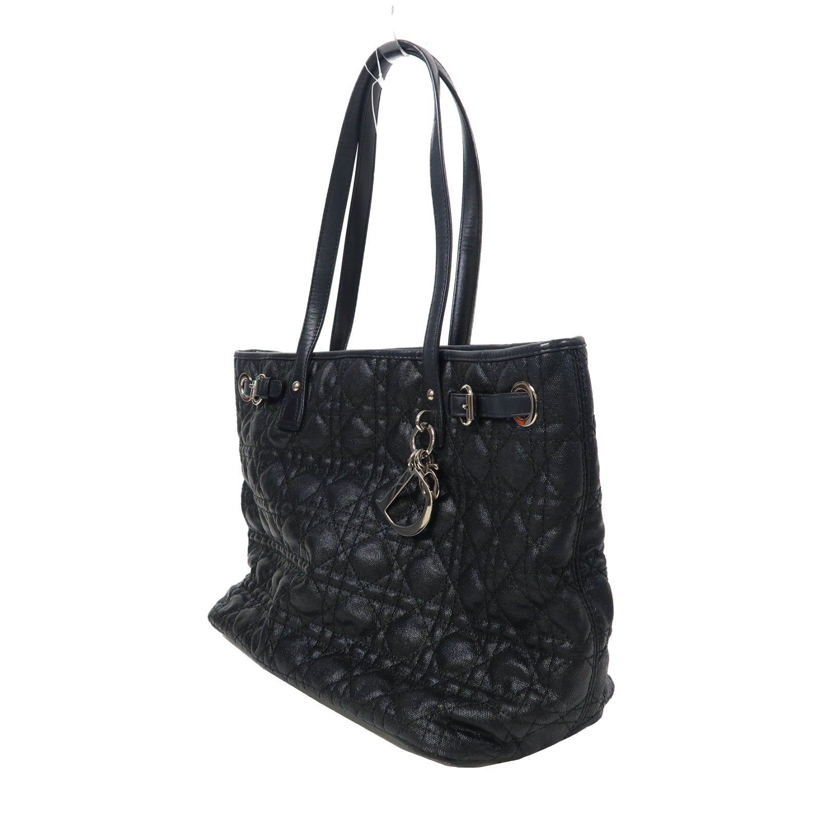 Dior 尼龍Cannage Tote Bag銀扣手挽袋黑色