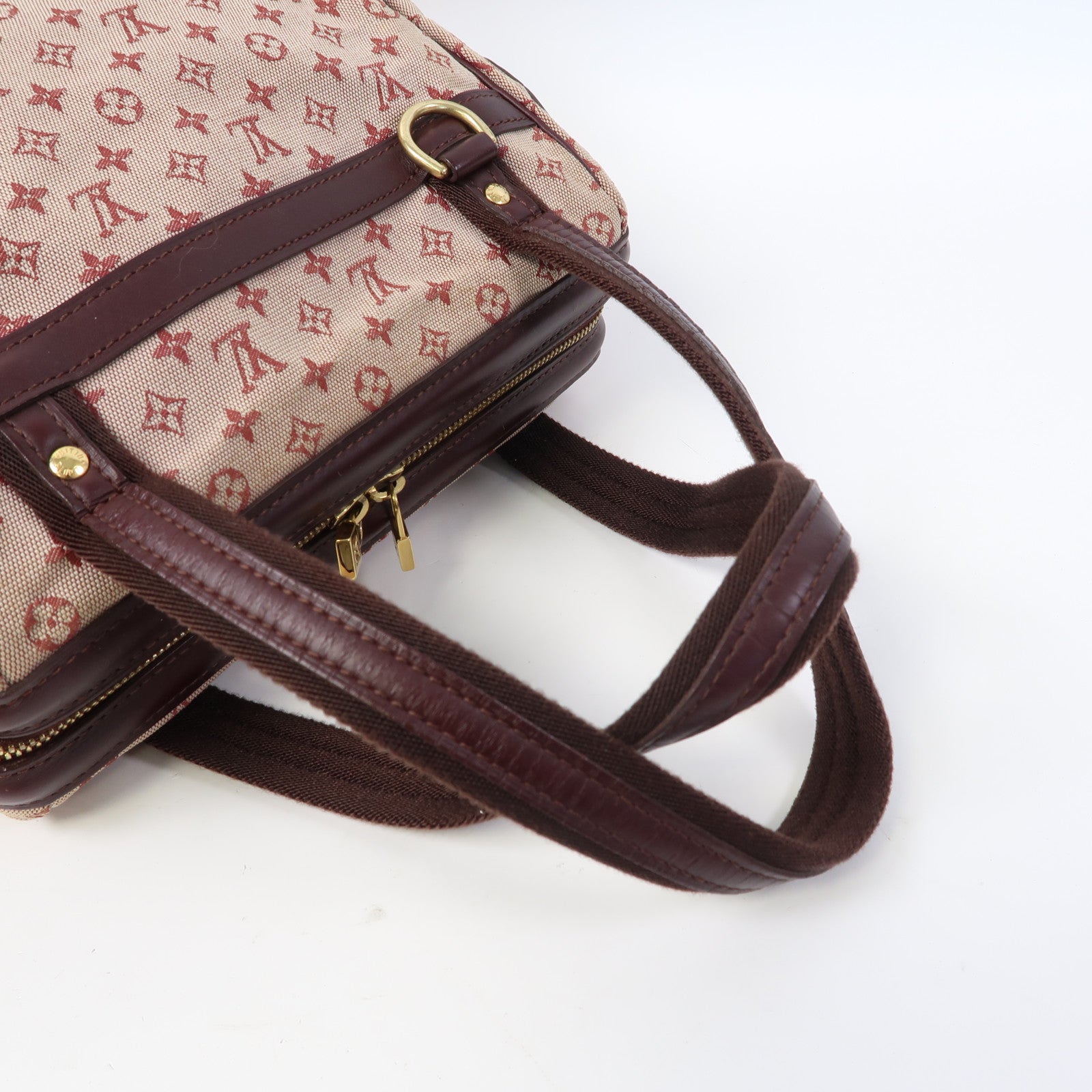 LOUIS VUITTON Monogram Mini Josephine PM金扣手挽袋紅色/啡色