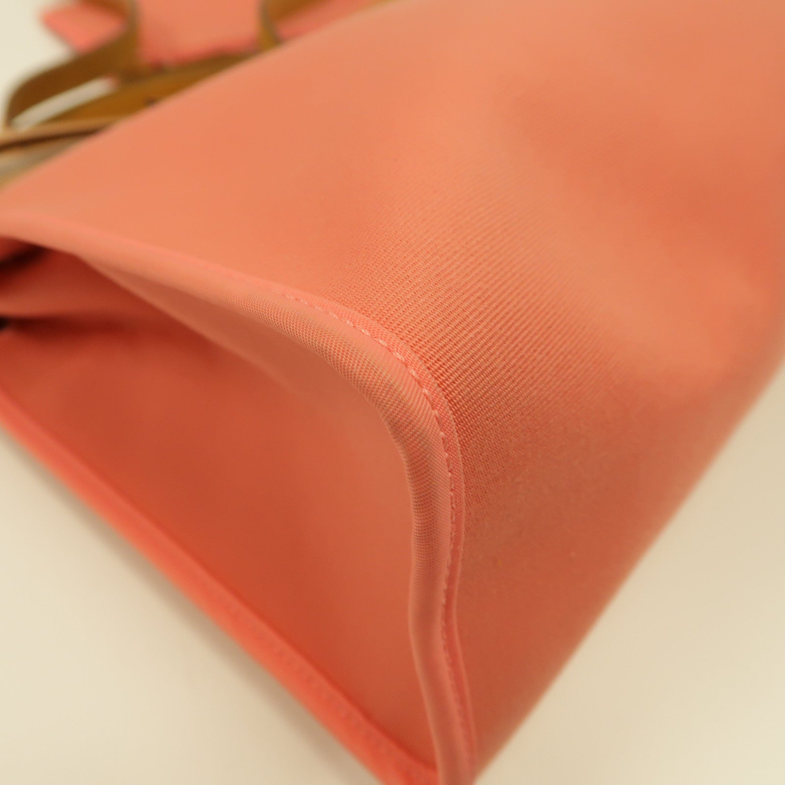 HERMES 帆布Herbag PM銀扣手挽肩背兩用袋粉紅色