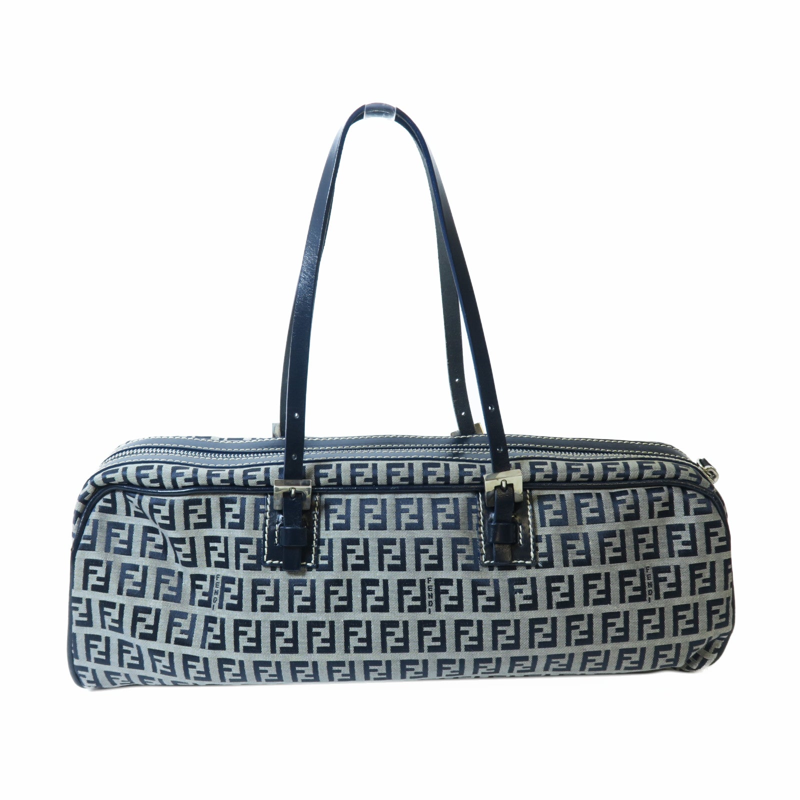 FENDI 【激減優惠】帆布Handbag銀扣手挽袋深藍色