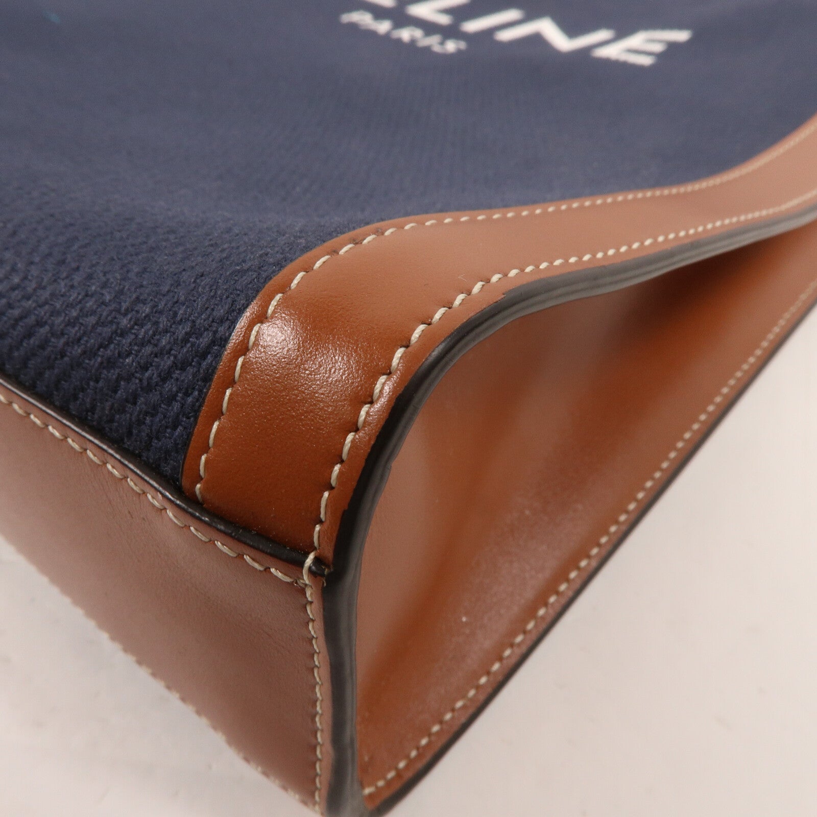 CELINE 帆布/牛皮皮革Vertical Cabas手挽肩背兩用袋