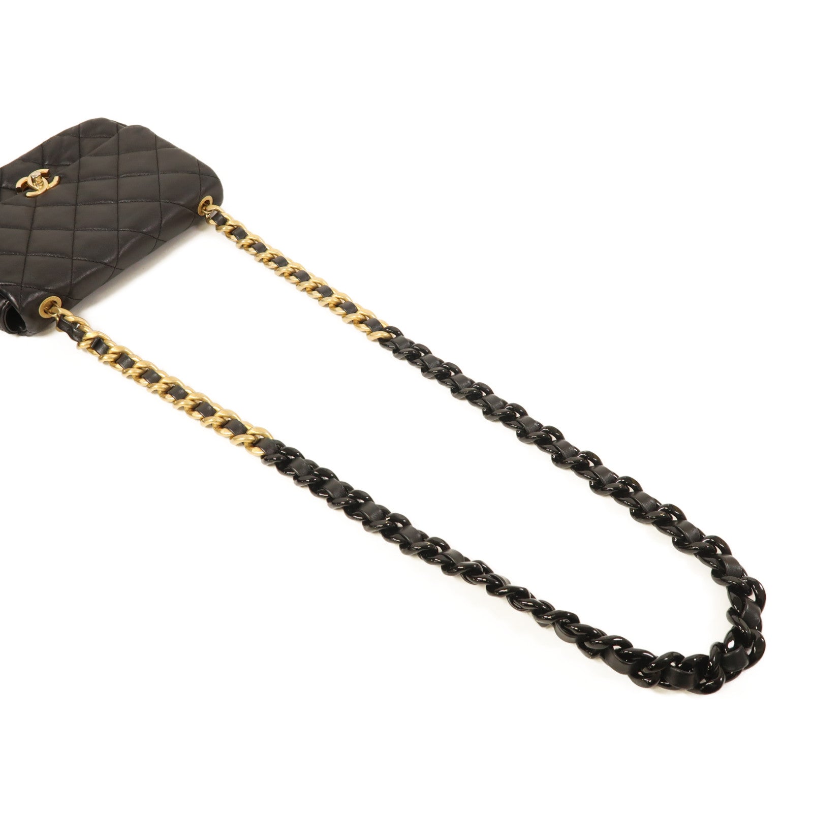 CHANEL【激減優惠】 羊皮皮革Chain Shoulder金扣鏈帶肩背袋