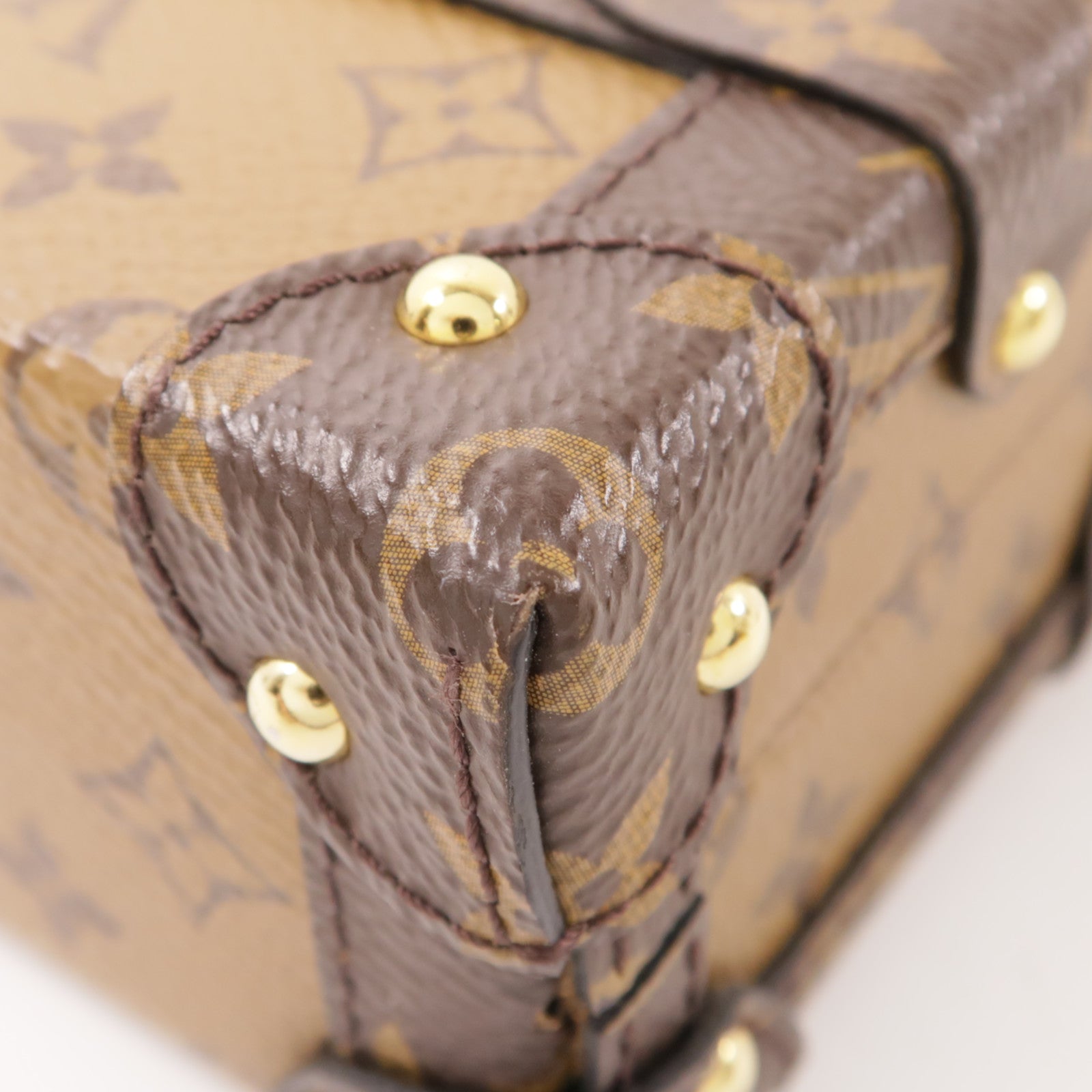 LOUIS VUITTON Monogram Reverse Petite Malle金扣肩背袋