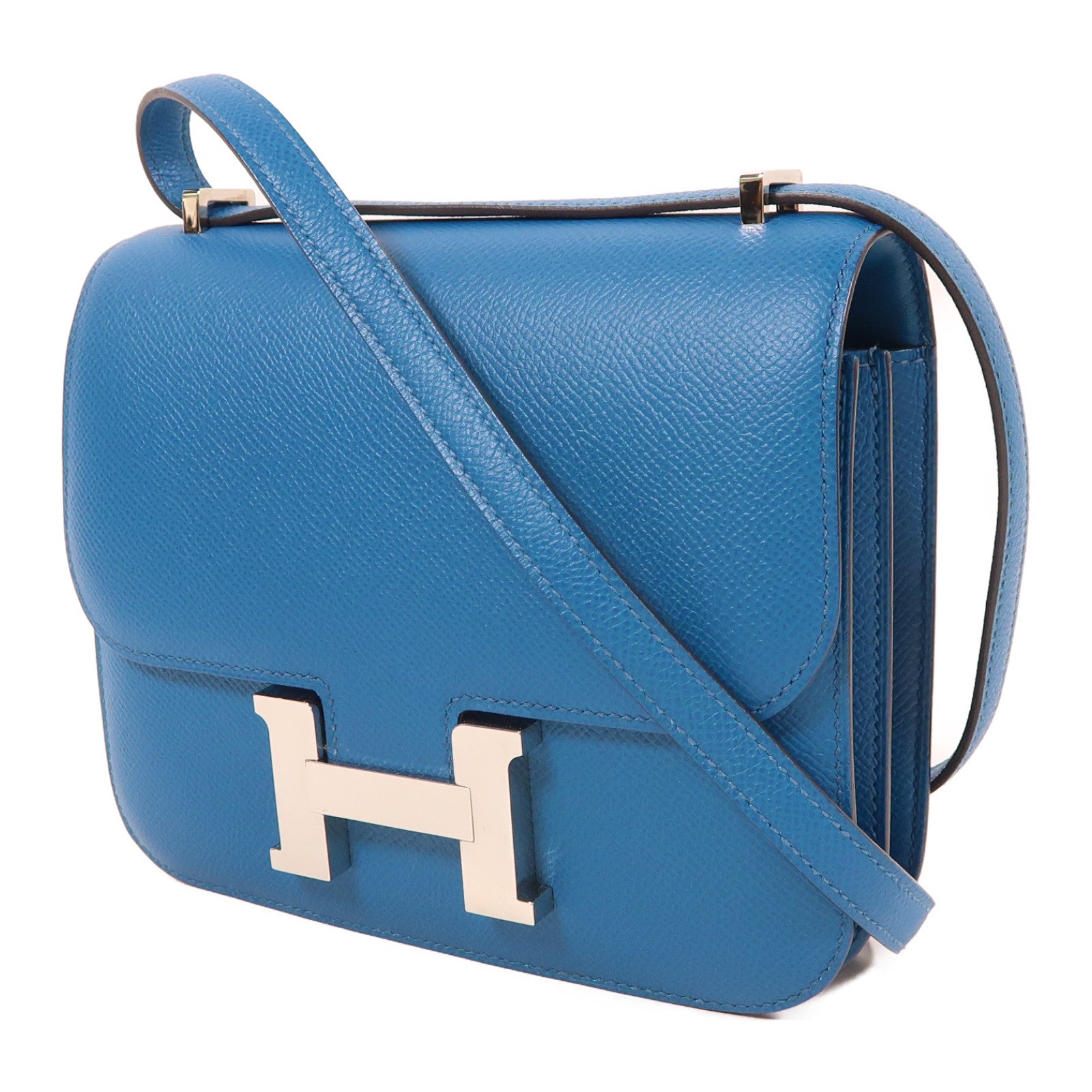 HERMES Epsom皮革Constance Mini銀扣肩背袋