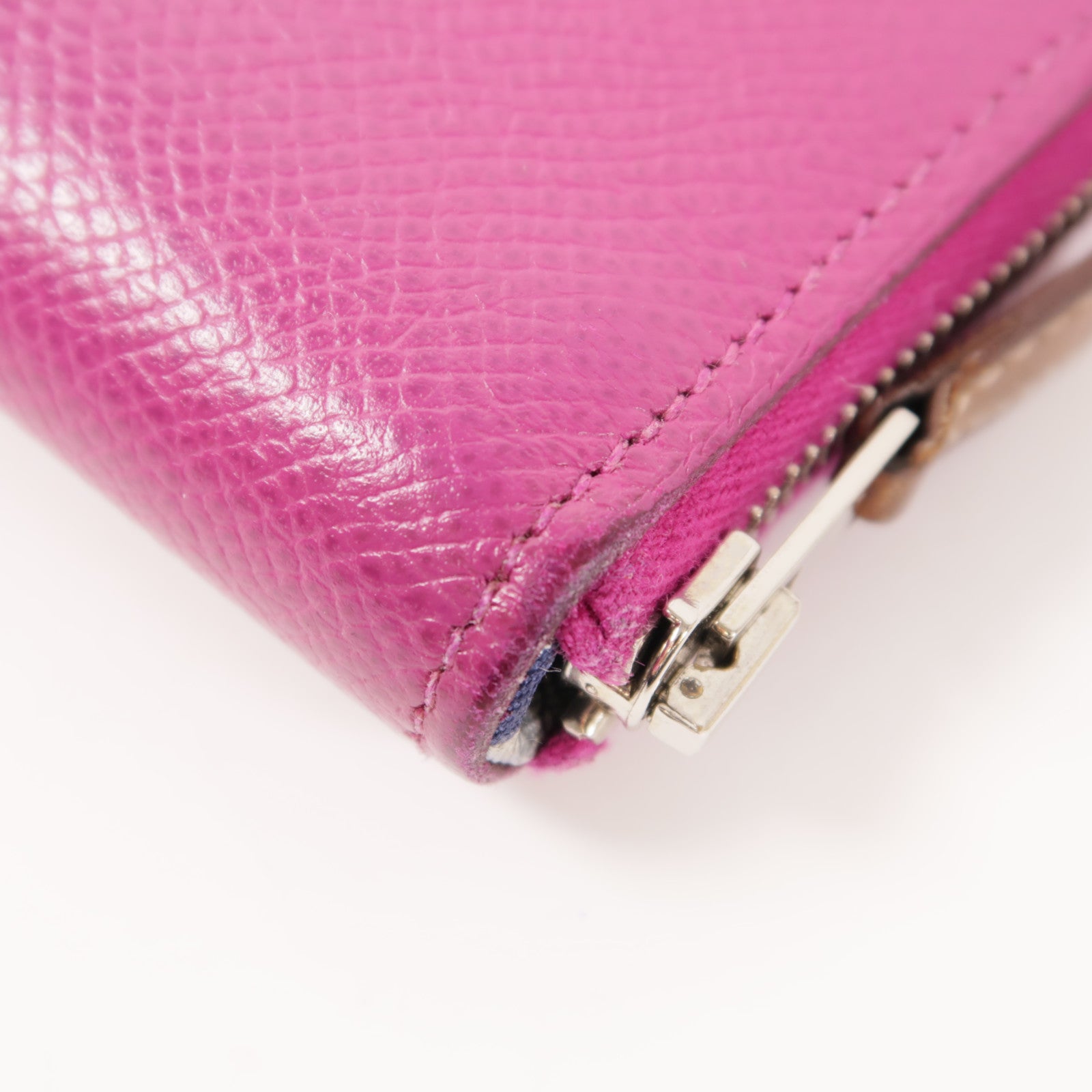 HERMES Epsom皮革Silk In Classique銀扣長錢包