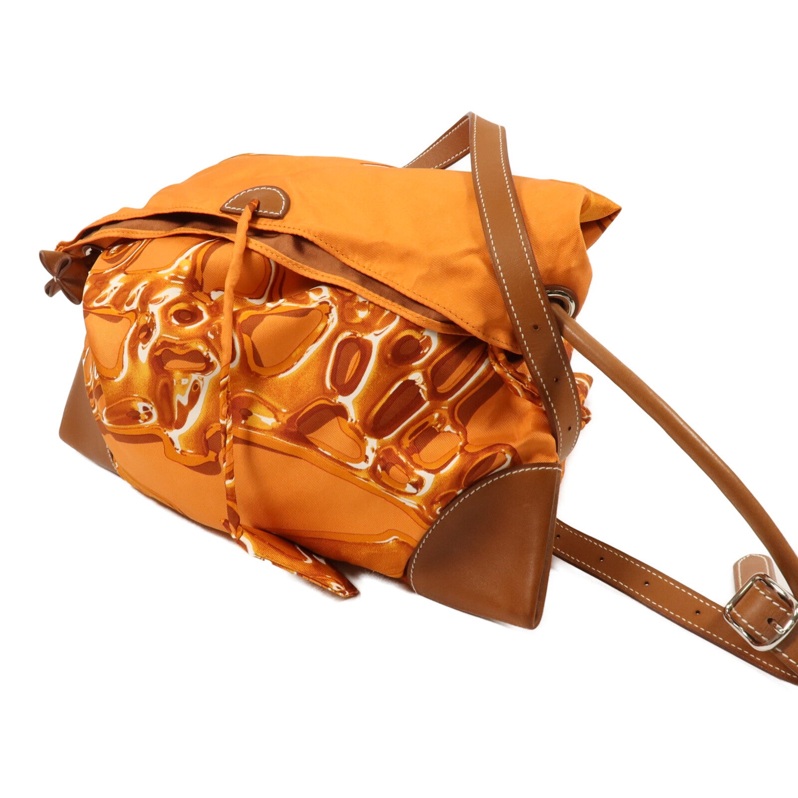 HERMES 絲質Silky City PM肩背袋Orange