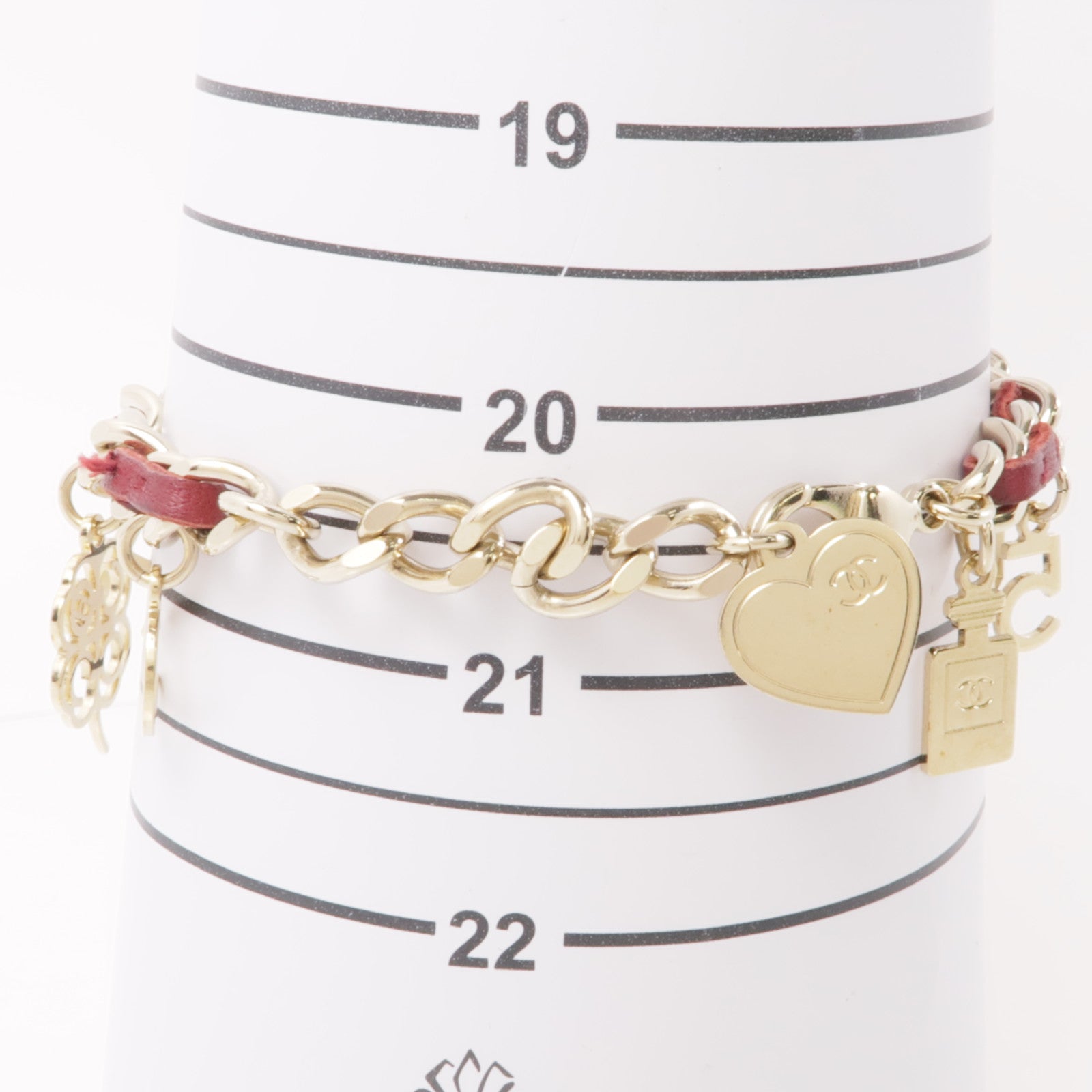 CHANEL【激減優惠】 金屬/皮革Bracelet手鏈紅色/金色