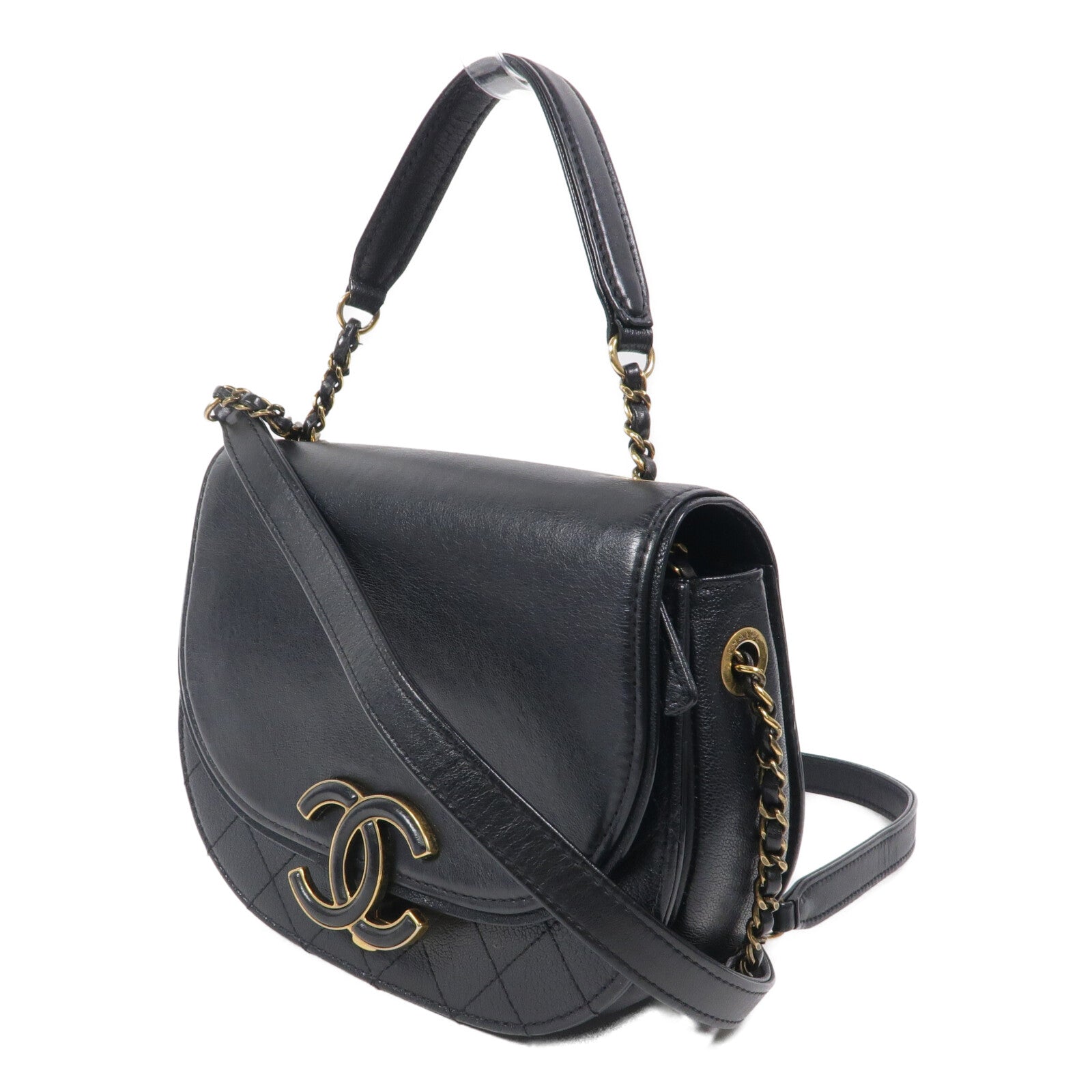 CHANEL 山羊皮皮革Small CoCo Curve Flap Bag鏈帶手挽肩背兩用袋